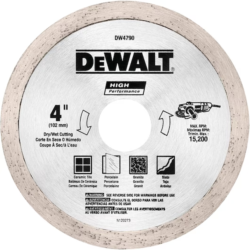 Dewalt DW4790 Diamond Cutting Wheel  Continuous Rim 4" | Dewalt by KHM Megatools Corp. Main image