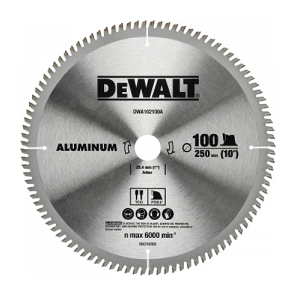 Dewalt DWA102100A Circular Saw Blade 10" x 100T (Aluminum) | Dewalt by KHM Megatools Corp. Main image