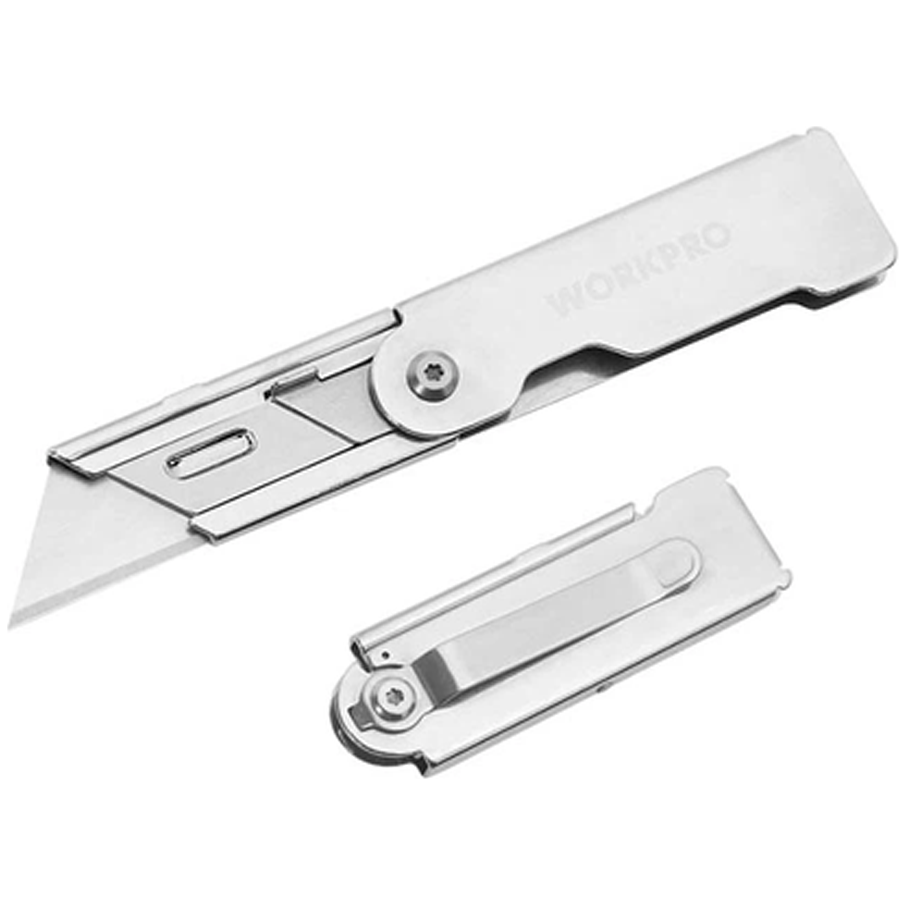 Workpro WP211001 Quick Change Folding Utility Knife Stainless | Workpro by KHM Megatools Corp.