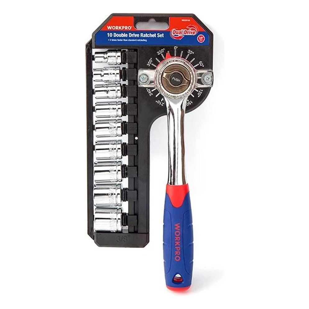 Workpro WP202559 Dual-Drive Socket Wrench Set 10Pcs | Workpro by KHM Megatools Corp. Main image