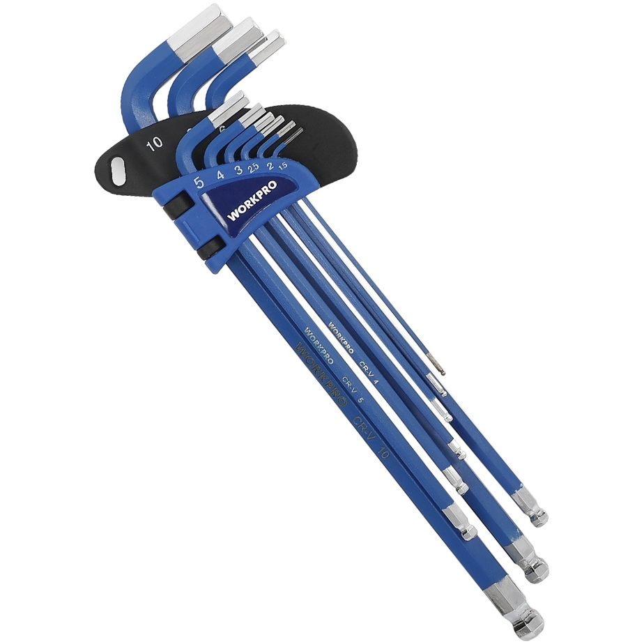 Workpro WP222011 Ball Point Hex Key Set 9Pcs (Long) | Workpro by KHM Megatools Corp. Main image