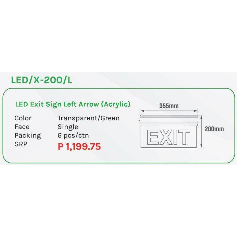 Omni LED X-200 L Exit Sign Left Arrow (Acrylic) Secondary image