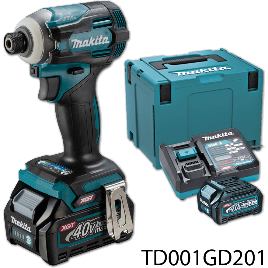 Makita TD001GD201 Cordless Impact Driver 220Nm 40V XGT [Kit] - KHM Megatools Corp. Main image