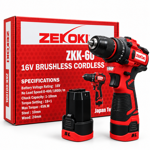 Zekoki ZKK-6016BL Brushless Cordless Drill 10mm 16V [Kit]