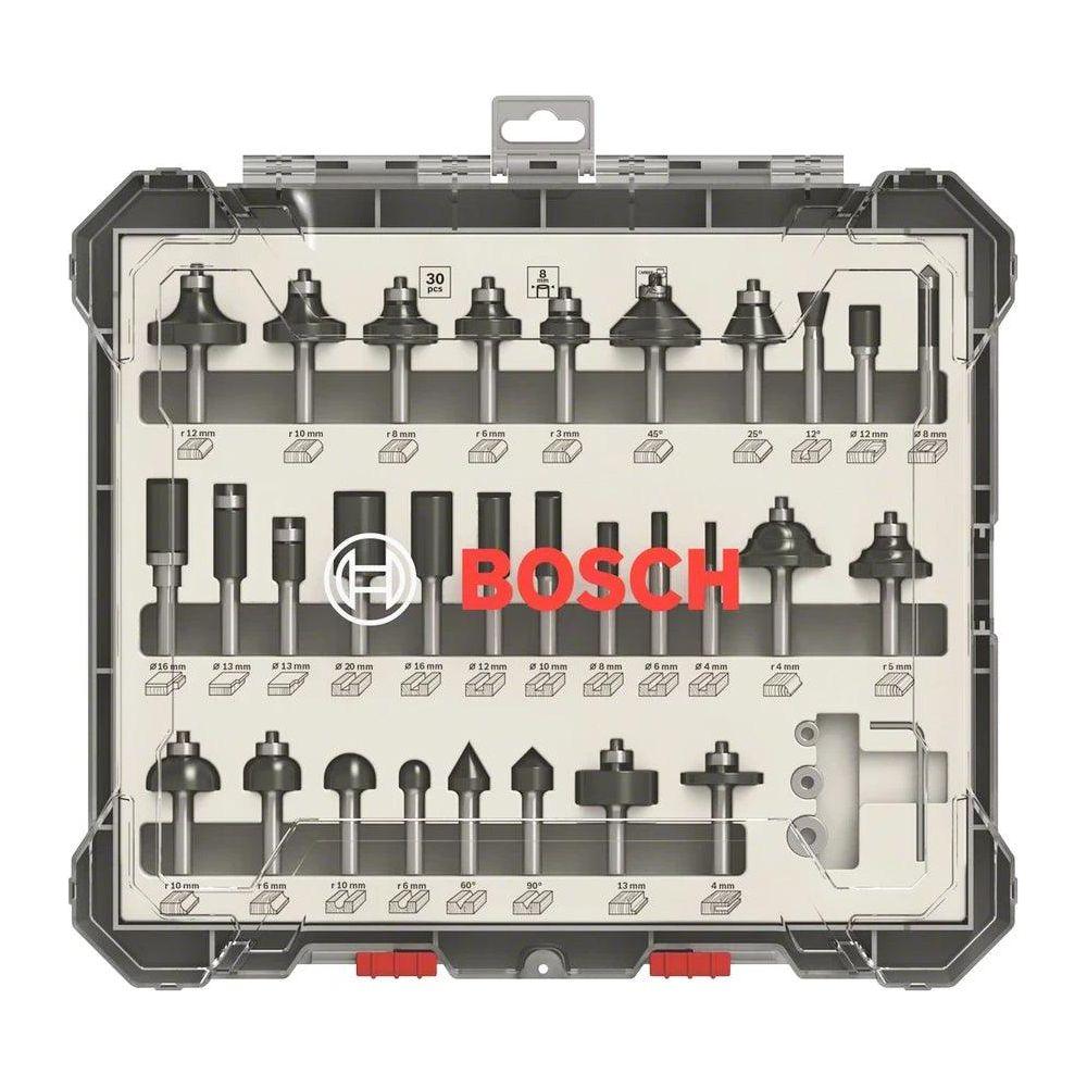 Bosch Router Bit Set 1/4" Shank (30pcs) [2607017476] | Bosch by KHM Megatools Corp.