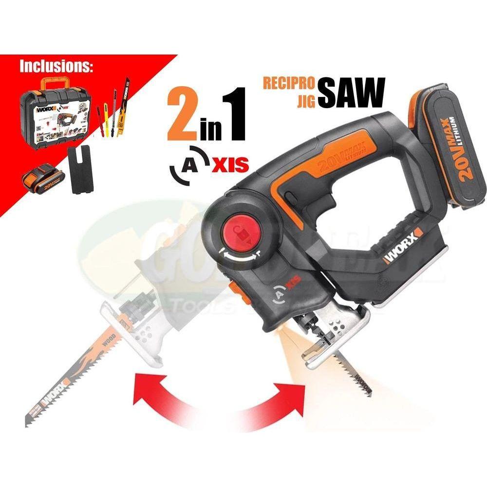 Worx WX550 20V (2in1 Saw) Cordless Reciprocating Saw / Jigsaw - Goldpeak Tools PH Worx Main image