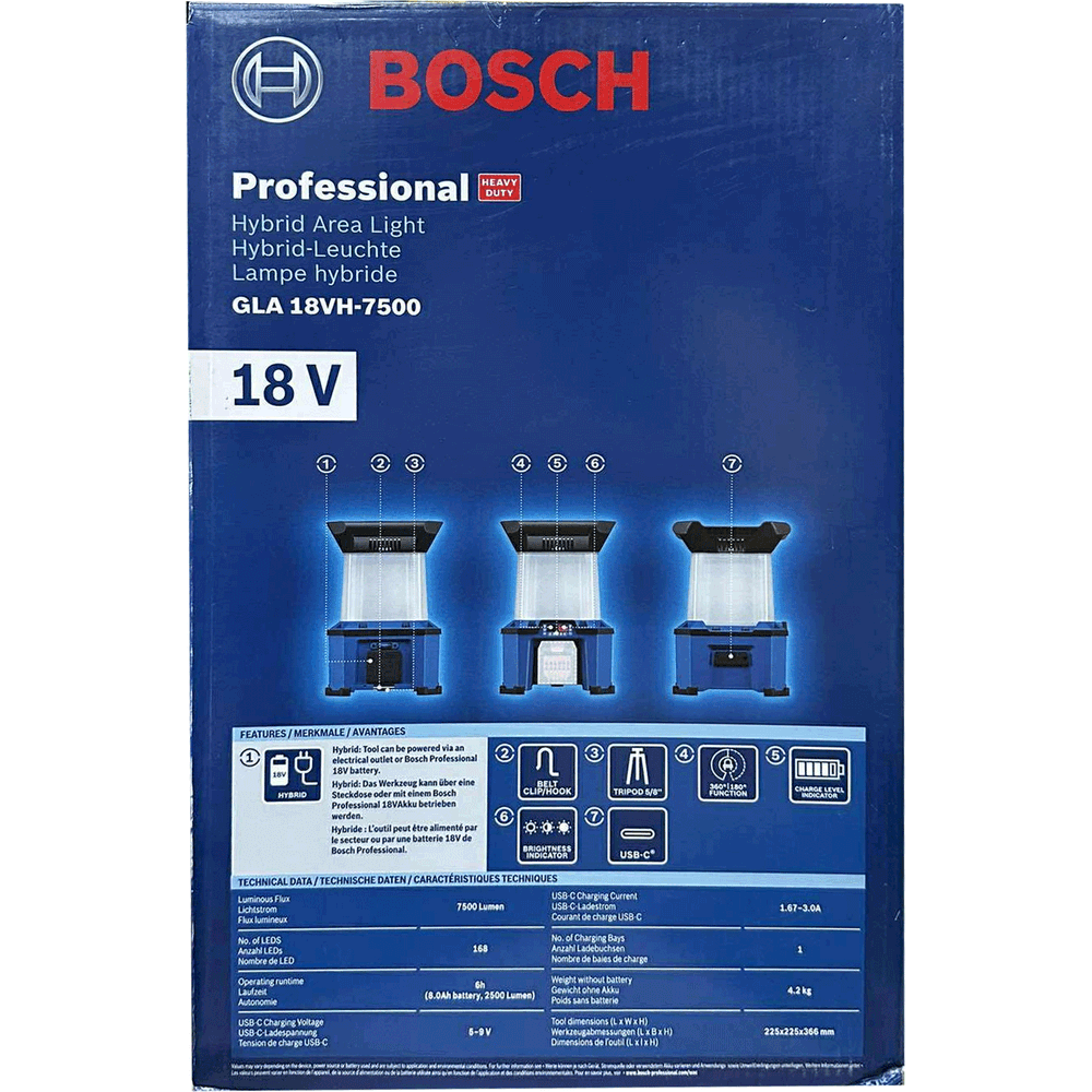 Bosch GLA 18VH-7500 Cordless Jobsite LED Work Light 18V (Bare) Secondary image