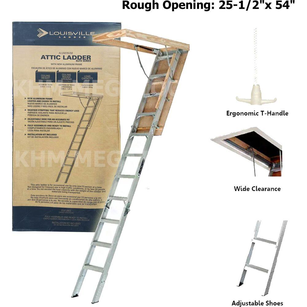 Louisville AL2540MG Aluminum Attic Ladder "Elite" 375Lbs. 25" (AA2540MG ) | Louisville by KHM Megatools Corp. Main image