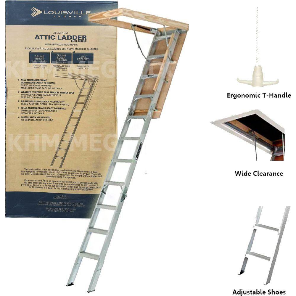 Louisville AL2240MG Aluminum Attic Ladder "Elite" 375Lbs. 22" (AA2240MG) | Louisville by KHM Megatools Corp. Main image