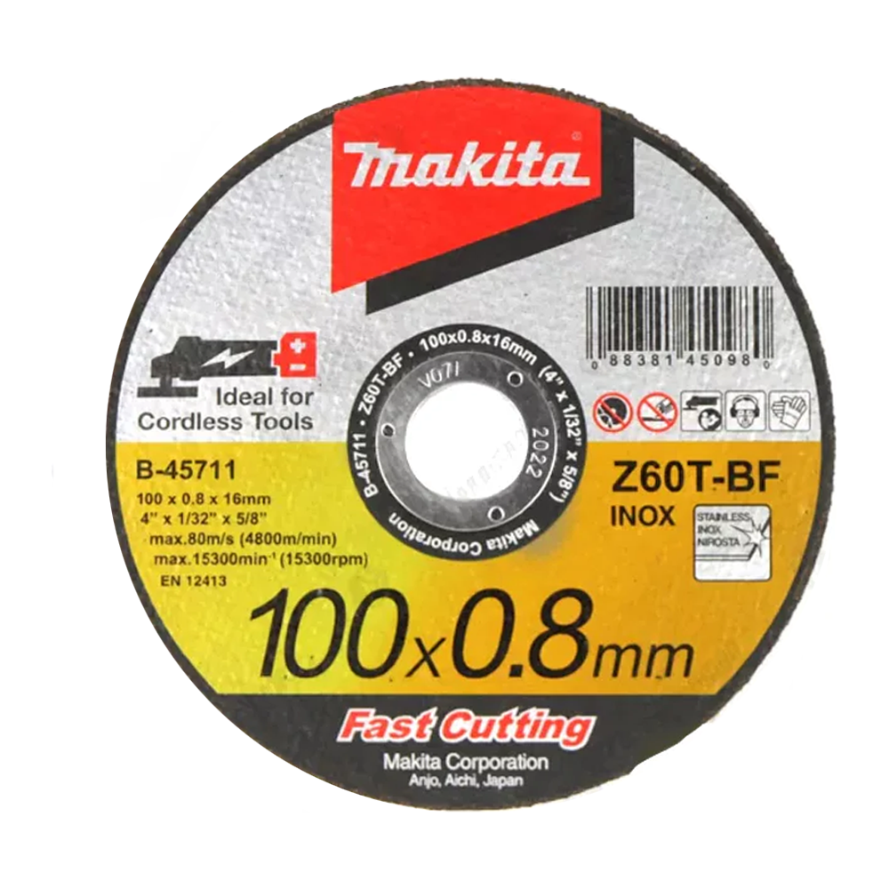 Makita B-45711 Cut Off Wheel Inox Stainless Steel 4" | Makita by KHM Megatools Corp. Main image
