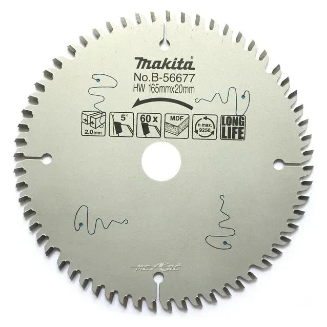 Makita B-56677 Circular Saw Blade for MDF 165x20x60T | Makita by KHM Megatools Corp. Main image