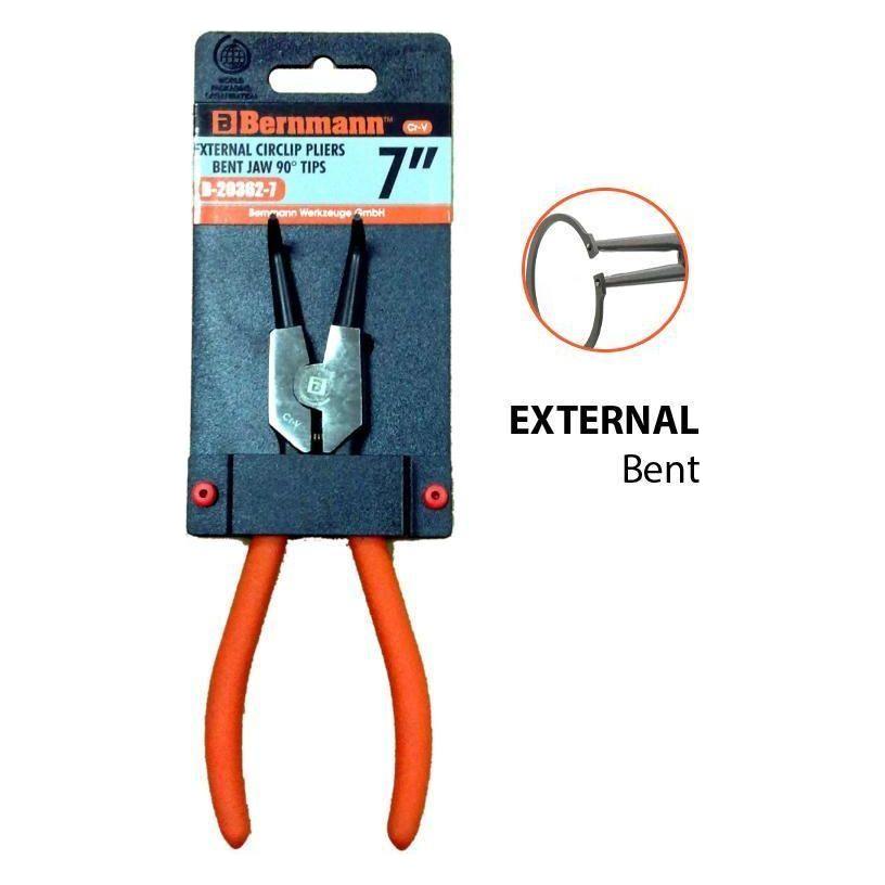 Bernmann External Snap Ring Pliers 7" (Bent Jaw) - Goldpeak Tools PH Bernmann Main image