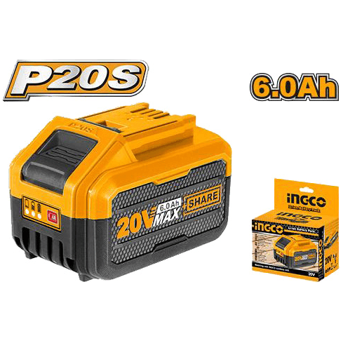 Ingco FBLI2060 20V Lithium Ion Battery 6.0Ah (P20S) - KHM Megatools Corp. Main image
