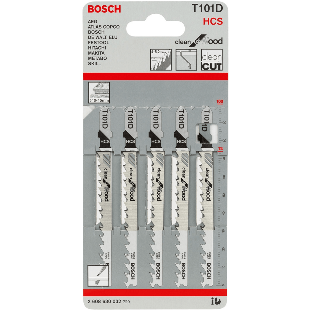 Bosch T101D Jigsaw Blade (Fine Straight Cut) Clean for Wood [2608630032] - KHM Megatools Corp. Main image