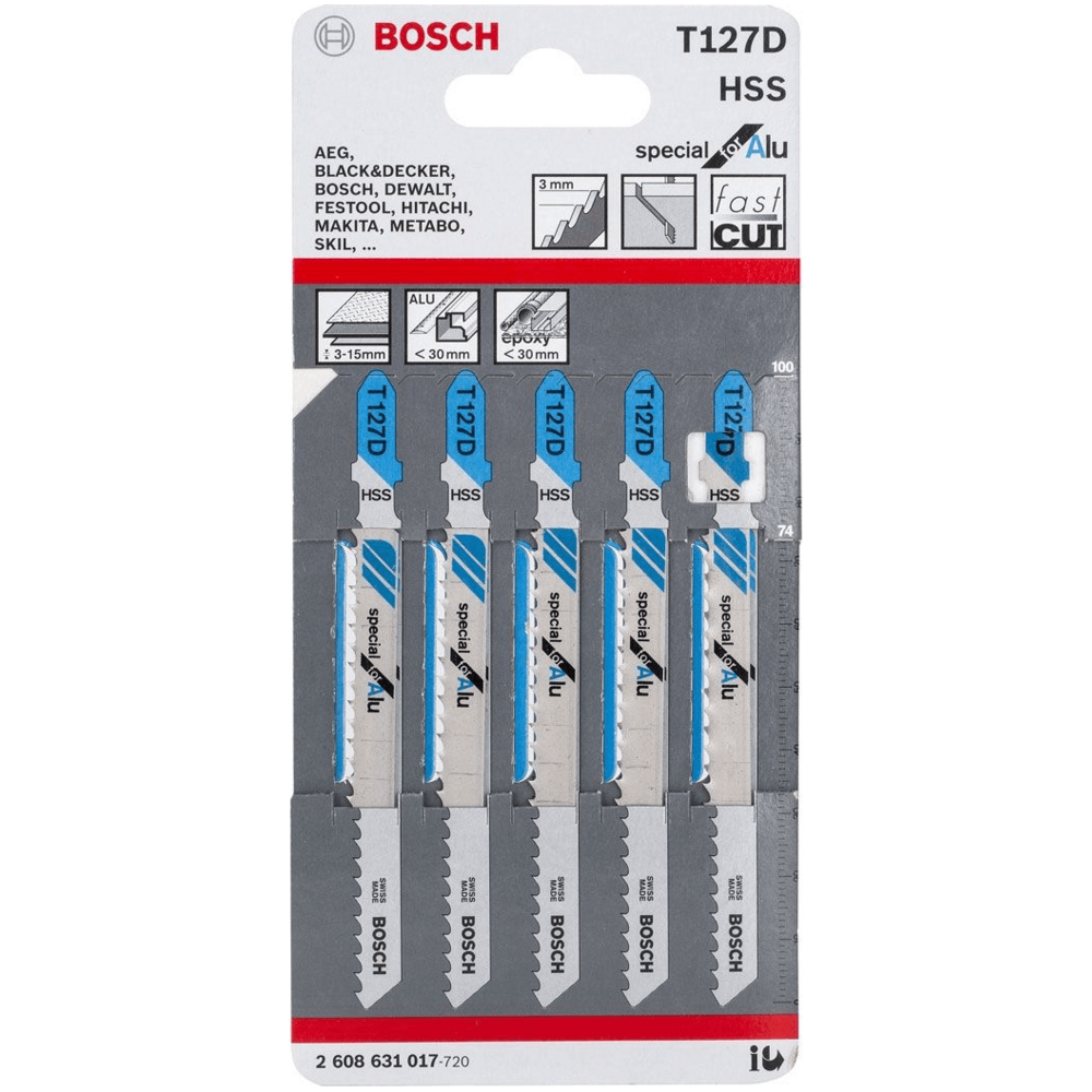 Bosch T127D Jigsaw Blade (Straight Quick Cut) Special for Aluminum [2608631017] - KHM Megatools Corp. Main image