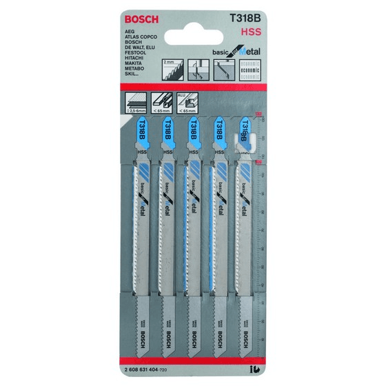 Bosch T318B Jigsaw Blade (Straight/Curved Cut) Basic for Metal [2608631404] - KHM Megatools Corp.