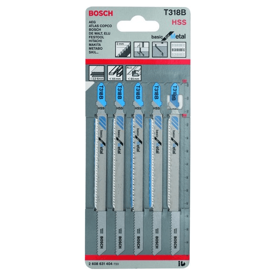 Bosch T318B Jigsaw Blade (Straight/Curved Cut) Basic for Metal [2608631404] - KHM Megatools Corp. Main image