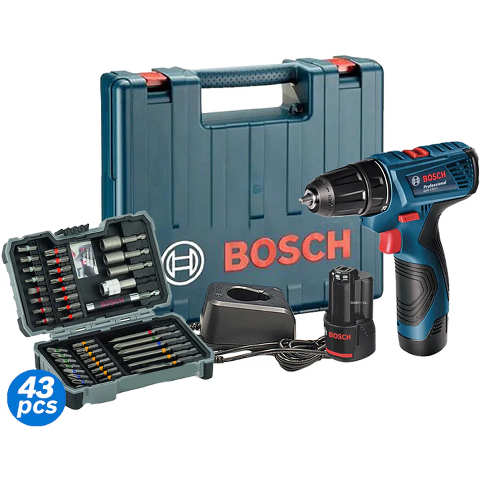 Bosch GSR 120-Li Cordless Drill Driver 12V Kit Accessory Set 43pcs (06019F70K6) | Bosch by KHM Megatools Corp. Main image