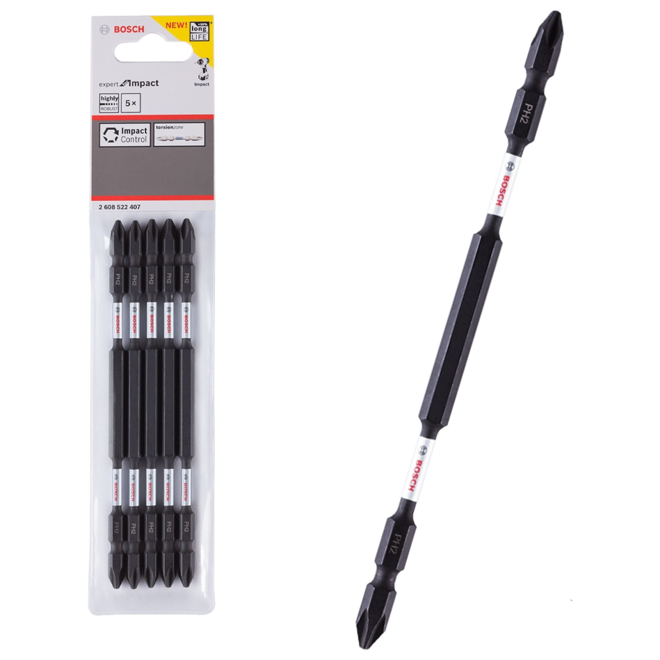 Bosch Impact PH2 Double Ended Philips Screwdriver Bits 5Pcs 150mm (2608522407) | Bosch by KHM Megatools Corp. Main image