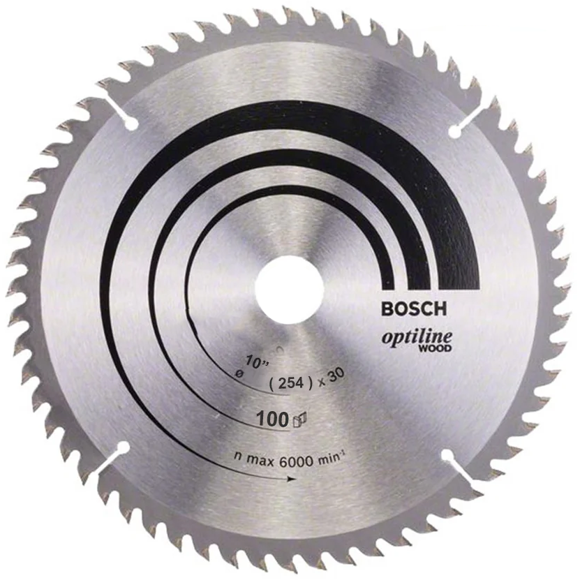 Bosch Circular Saw / Miter Saw Blade Optiline Clean Cut for Wood 10"x100T (2608640910) | Bosch by KHM Megatools Corp.