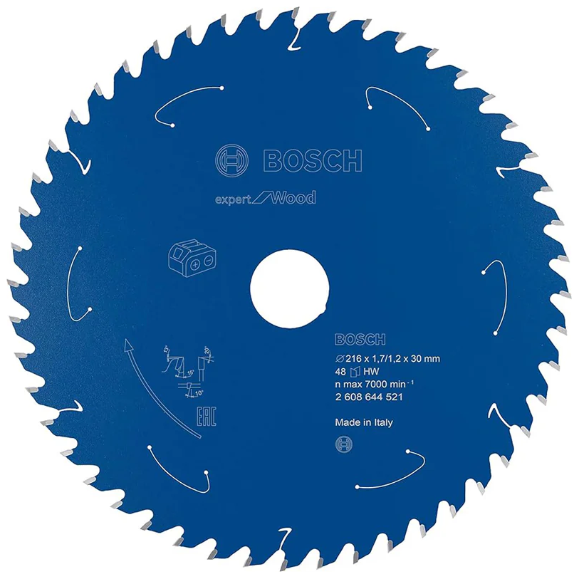Bosch Circular Saw Blade Expert for Wood 8-1/2"x48T (2608644521) MADE IN ITALY | Bosch by KHM Megatools Corp. Main image