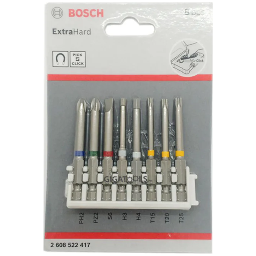 Bosch Pick and Click Power Impact Bit Set 8Pcs 65mm (2608522417) | Bosch by KHM Megatools Corp. Main image