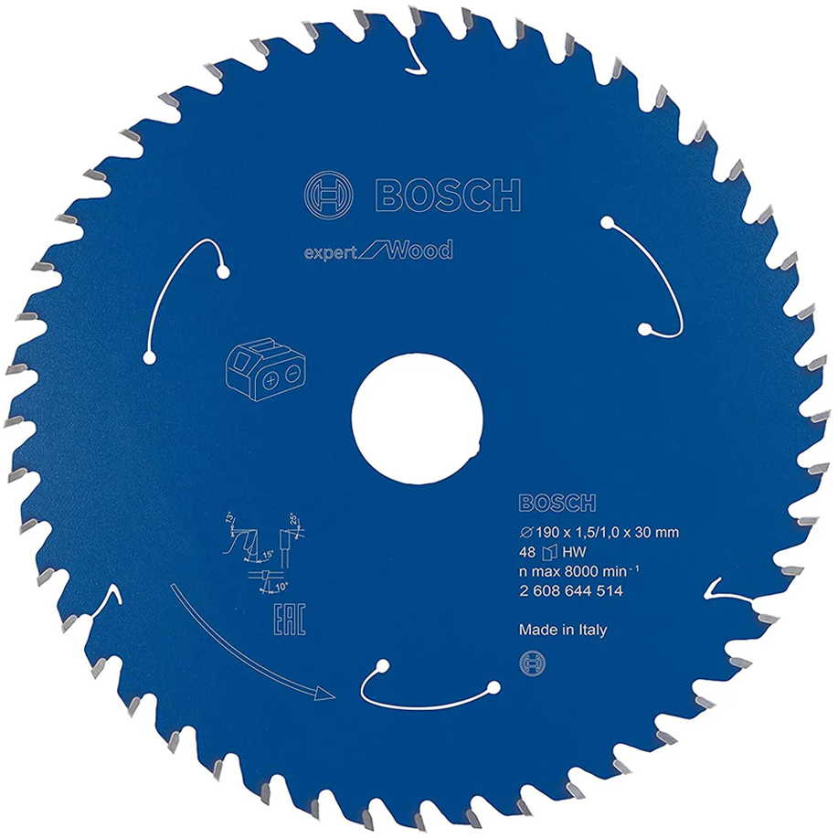 Bosch Circular Saw blade Expert for Wood 7-1/2"x48T (2608644514) MADE IN ITALY | Bosch by KHM Megatools Corp.