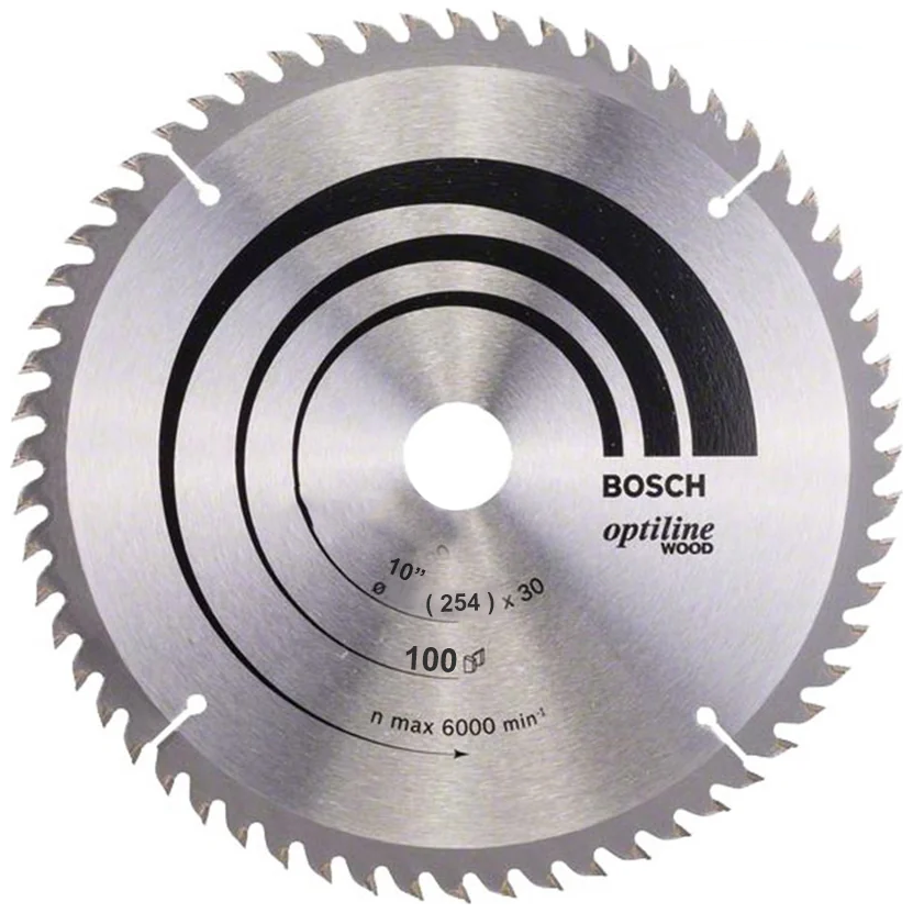 Bosch Circular Saw / Miter Saw Blade Optiline Clean Cut for Wood 10"x100T (2608640910) | Bosch by KHM Megatools Corp. Main image