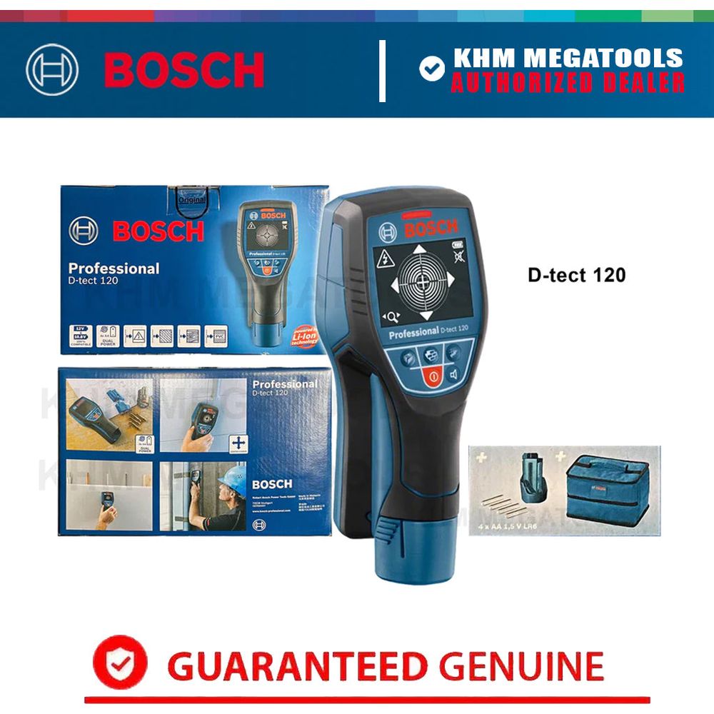 Bosch D-tect 120 Radar Type Wall Scanner (120mm) | Bosch by KHM Megatools Corp.