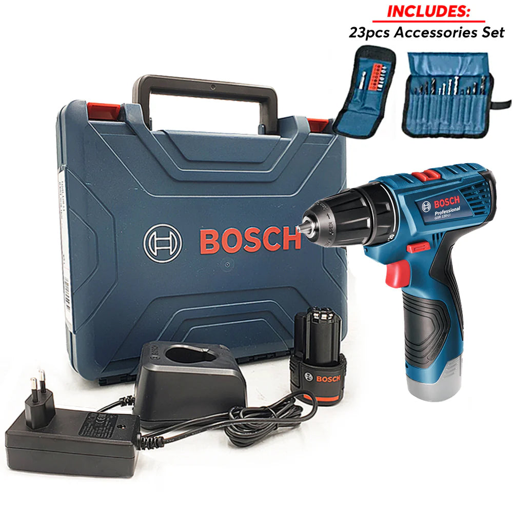 Bosch GSR 120-Li Cordless Impact Drill Driver 12V with 23pcs Accessory Set (06019G80K5) | Bosch by KHM Megatools Corp. Main image