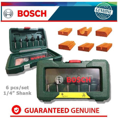 Bosch Router Bit Set 1/4" Shank (6pcs) - Goldpeak Tools PH Goldpeak Tools PH