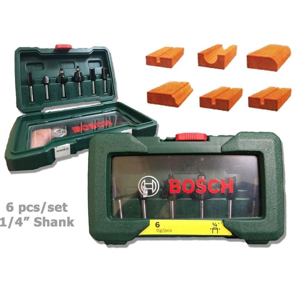 Bosch Router Bit Set 1/4" Shank (6pcs) - Goldpeak Tools PH Goldpeak Tools PH Main image