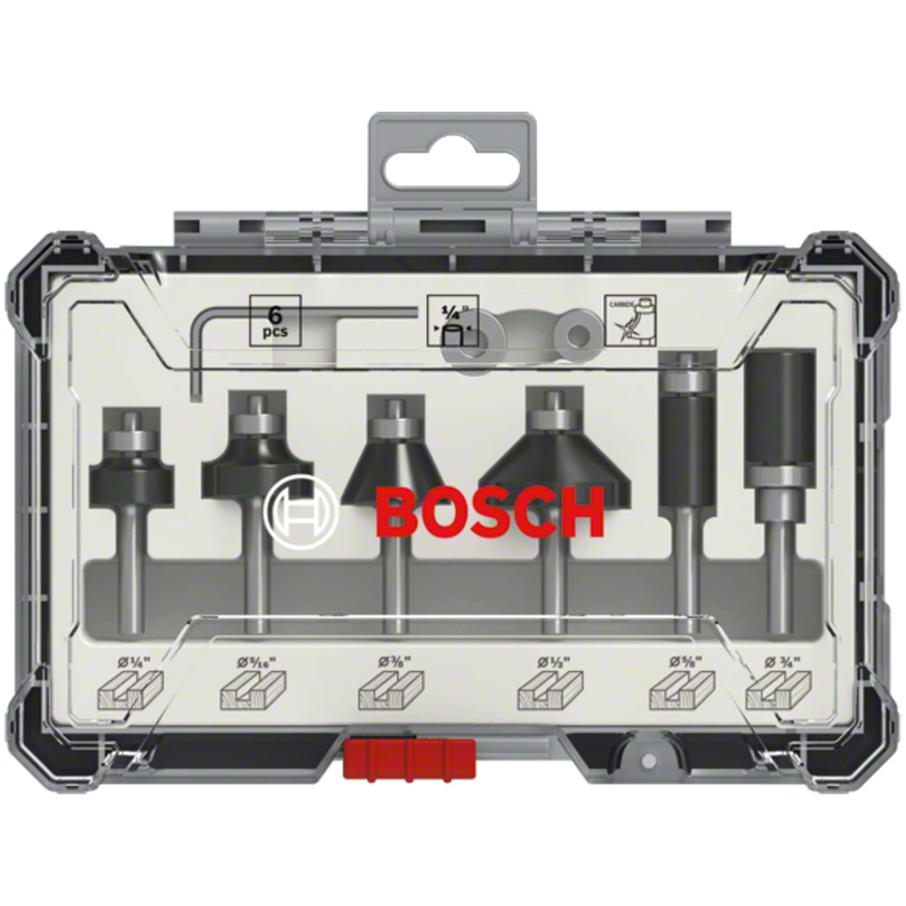 Bosch Router Bit Set 1/4" Shank (6pcs) [2607017470] | Bosch by KHM Megatools Corp. Main image