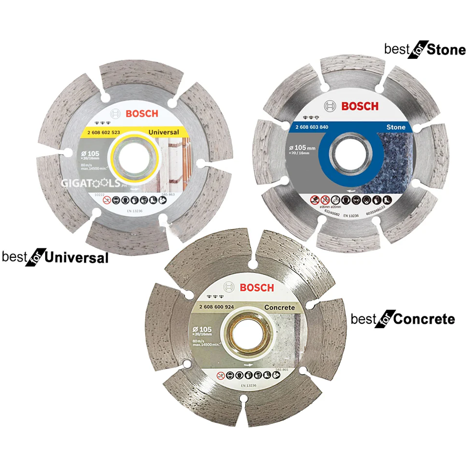 Bosch Diamond Cutting Disc for Universal, Stone and Concrete Set 3pcs | Bosch by KHM Megatools Corp. Main image