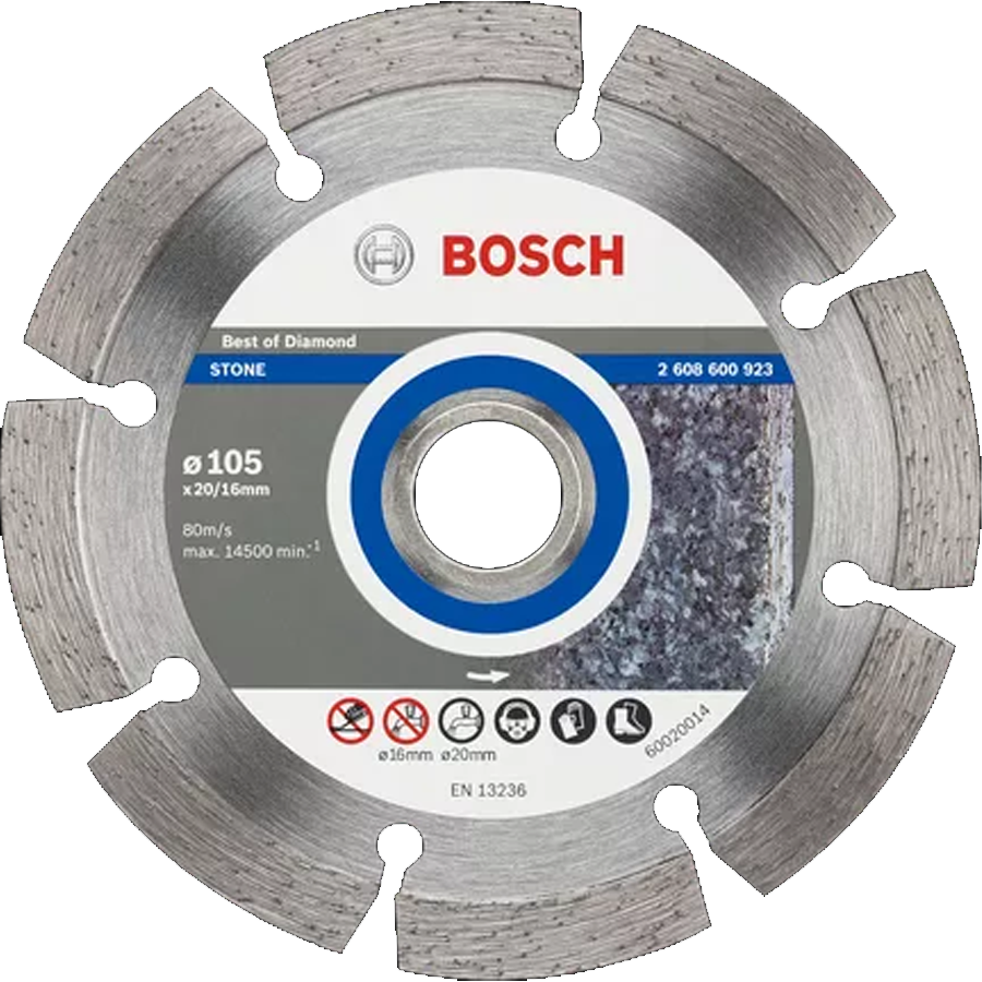 Bosch Diamond Cutting Disc for Stone 4" 150mm (2608600923) | Bosch by KHM Megatools Corp.