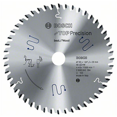 Bosch Circular Saw Blade Best for Wood 165mm x 48T (2608642384) | Bosch by KHM Megatools Corp.