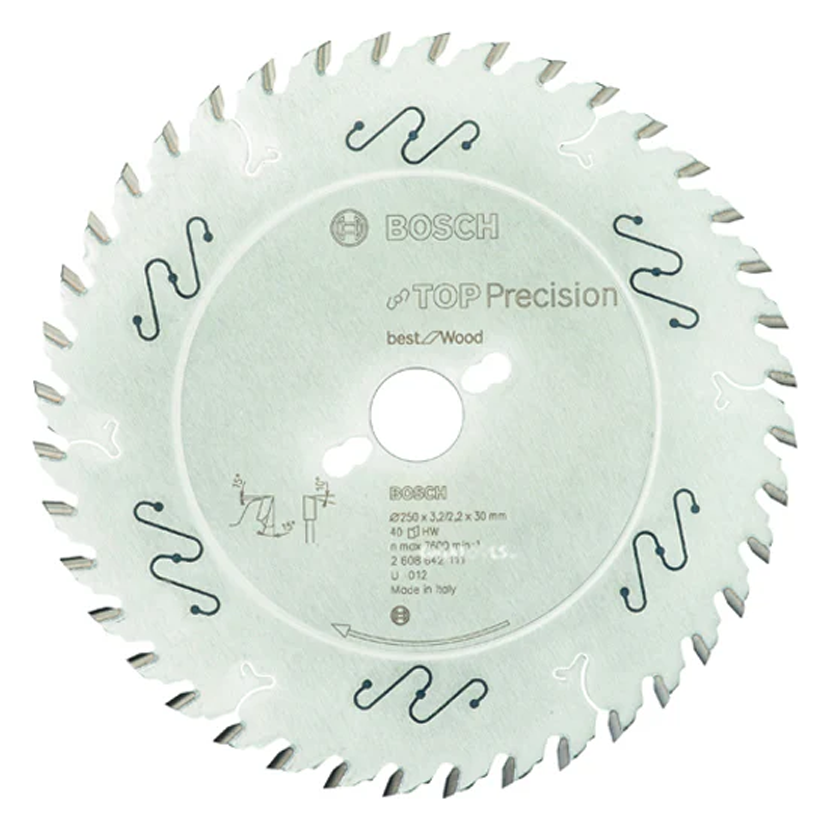 Bosch Top Precision Wood Circular Saw Blade 10" x 40T (2608642111) Made in Italy | Bosch by KHM Megatools Corp. Main image