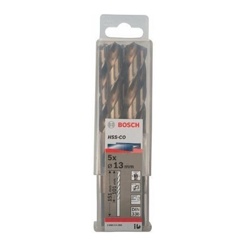 Bosch HSS-Co Metal - Ground / Stainless INOX Drill Bit Set 5Pcs (2608585905) | Bosch by KHM Megatools Corp. Main image