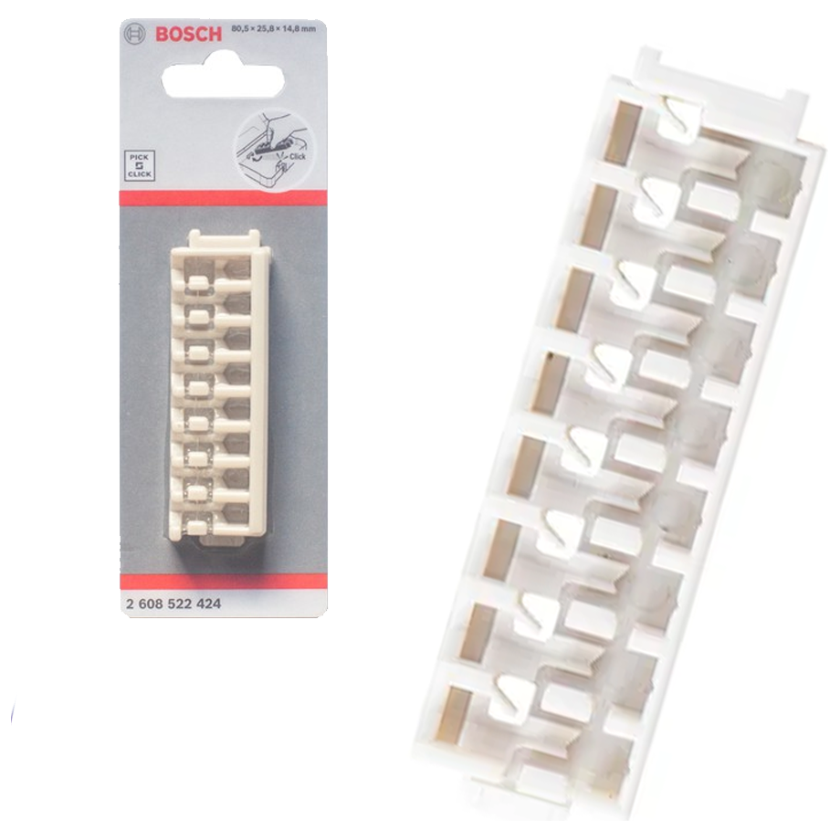 Bosch 8-Slot Pick and Click Storage Plastic Bit Holder 80.5 x 25.8 x 14.8 mm (2608522424) | Bosch by KHM Megatools Corp. Main image