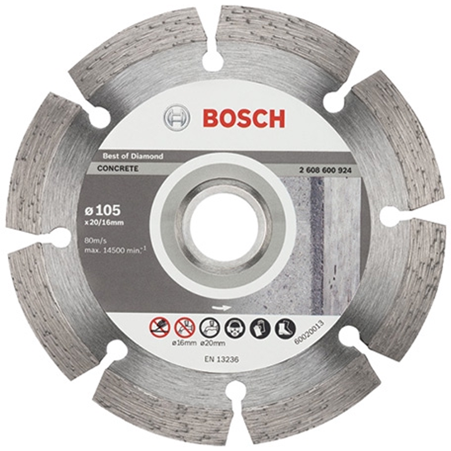 Bosch Diamond Cutting Disc for Concrete 4" 105mm (2608600924) | Bosch by KHM Megatools Corp.
