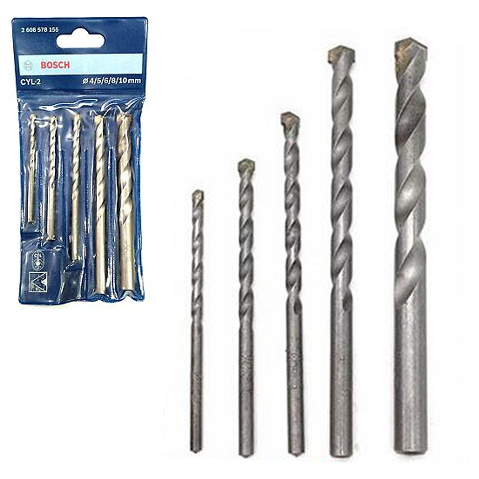 Bosch CYL-2 Masonry Drill Bit Set 5pcs 4,5,6,8,10mm (2608578155) | Bosch by KHM Megatools Corp. Main image