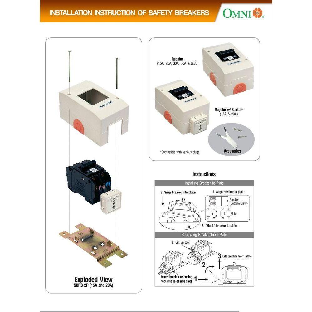 Omni SBR-2P Safety Breaker Regular (15A,20A,30A) Secondary image