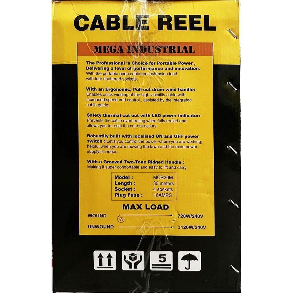 Megatools MCR30M Extension Cord Cable Reel Set 30 meters - KHM Megatools Corp.