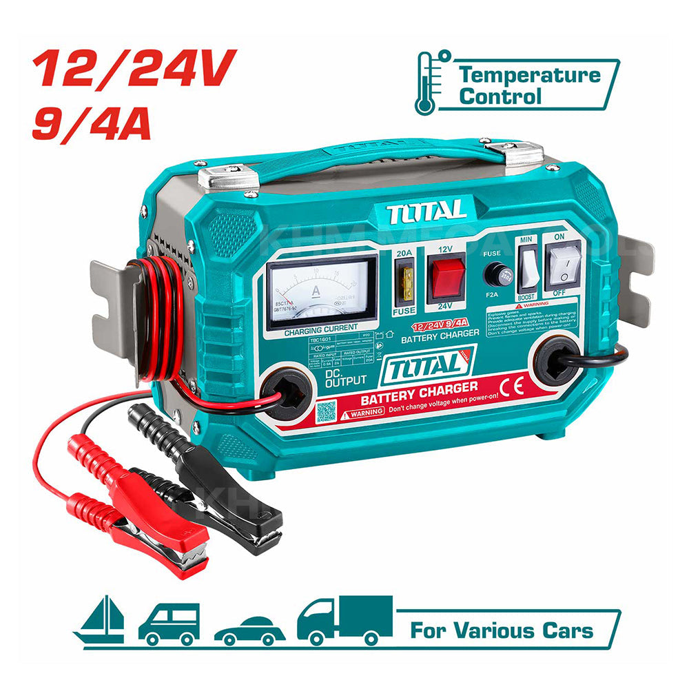 Total TBC1601 Car Battery Charger 12/24V - ToolsSavvy.ph