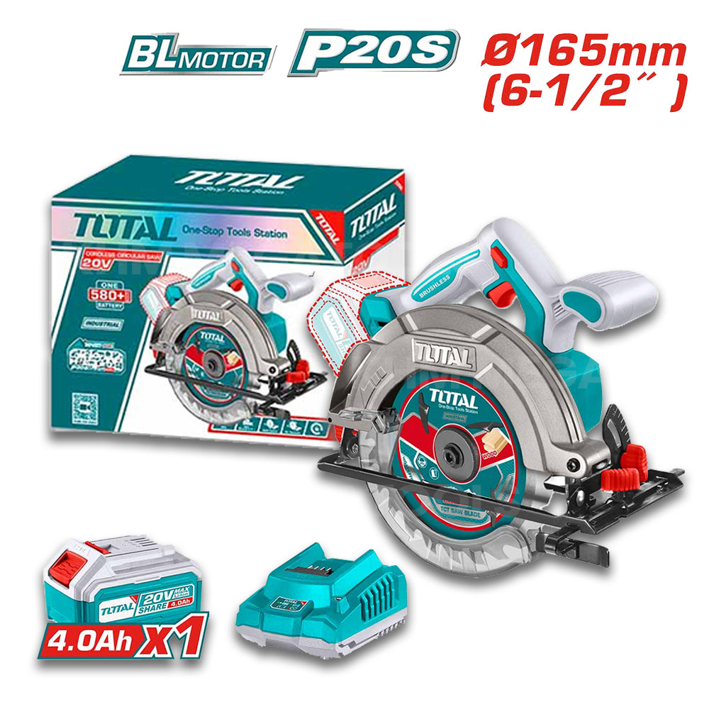 Total TSLI16521 Cordless Circular Saw 6-1/2" 20V - ToolsSavvy.ph