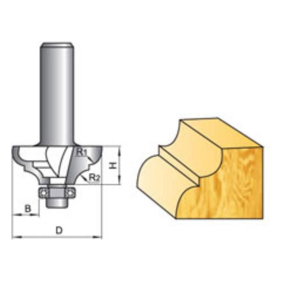 Tatara Classical Ogee Router Bit with Bearing - Goldpeak Tools PH Tatara Main image