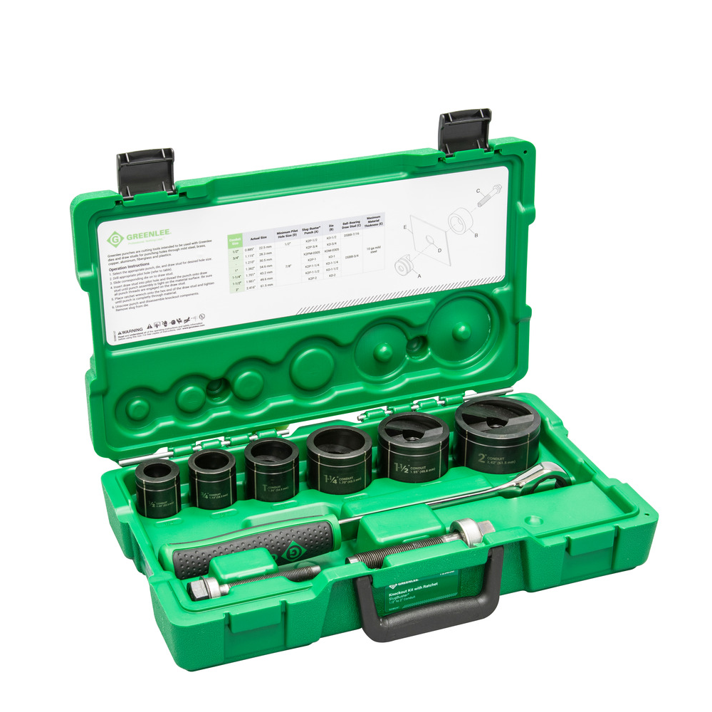 Greenlee 7238SB Manual Knock Out Punch / Puncher Kit with Ratchet 1/2" - 2" Secondary image