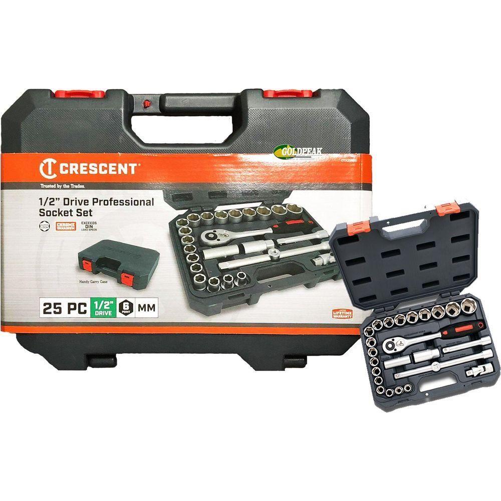 Crescent CTK25NEU 25 Piece 1/2" Drive Mechanics Socket Wrench Set - Goldpeak Tools PH Crescent Main image