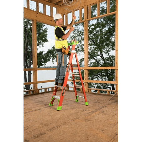 Louisville FXS1500 Fiberglass Single / A-Type Ladder "CROSS STEP" (300 lbs) - KHM Megatools Corp.