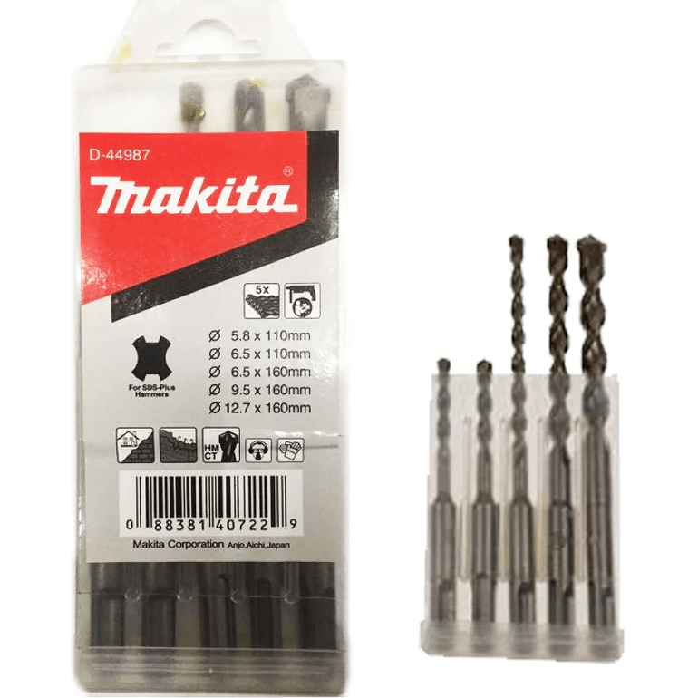 Makita D-44987 (5 pcs) SDS-plus Drill Bit Set - KHM Megatools Corp. Main image